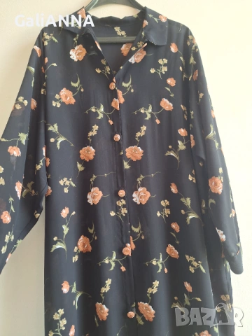 СТРАХОТНА РОКЛЯ ЕФЕКТЕН ДЕСЕН 3XL-4XL, снимка 3 - Рокли - 54904085