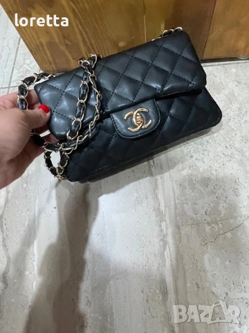 Chanel дамска черна чанта , снимка 2 - Чанти - 55269202