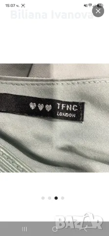 Елегантна дълга рокля в сиво-син (гълъбов) цвят – Размер S/M, снимка 3 - Рокли - 55299365