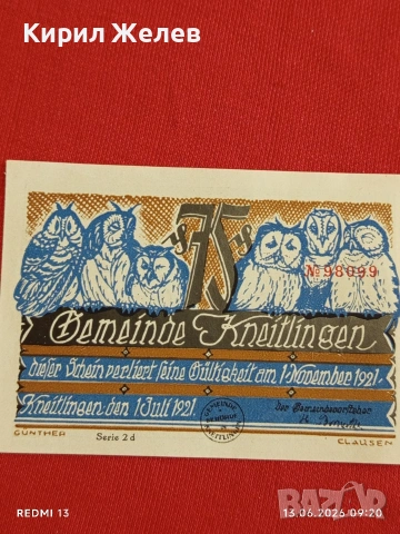Лот банкноти NOTGELD 5 броя стари редки за КОЛЕКЦИЯ 34350, снимка 3 - Нумизматика и бонистика - 54889704