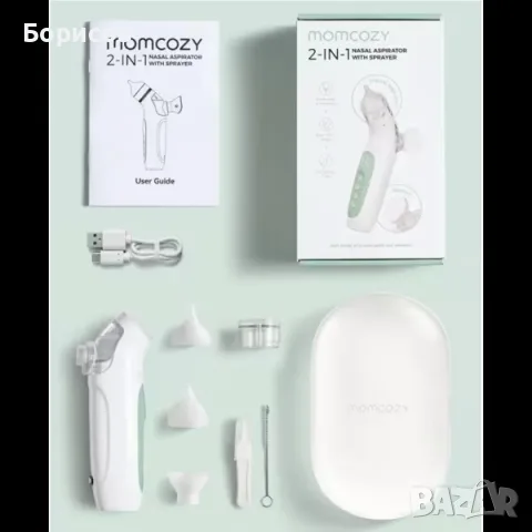 Електрически аспиратор за нос за бебета и малки деца Momcozy BreezyClear™ 2-in-1, снимка 5 - Други - 55493621