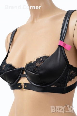 Комплект бельо Hunkemöller – сутиен 80A и бикини S, черна дантела и сатенен ефект, снимка 2 - Бельо - 54548945