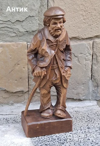 Красива Стара Дървена Фигура , снимка 2 - Декорация за дома - 55337248