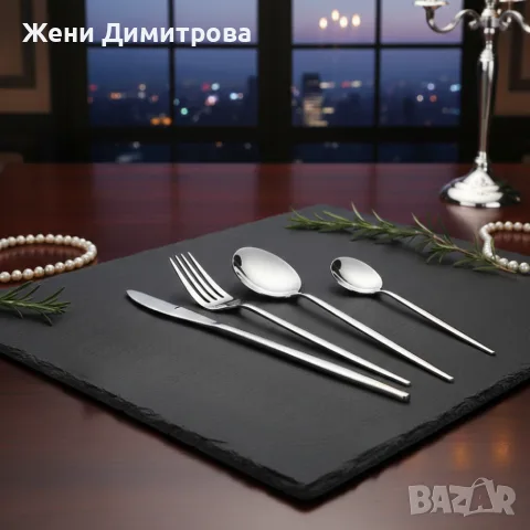 Комплект прибори за хранене от 24 части - различни дизайни с луксозна магнитна кутия, снимка 4 - Прибори за хранене, готвене и сервиране - 55475092