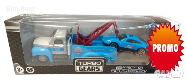 Комплект камион за теглене с кола TURBO GEARS, снимка 2 - Коли, камиони, мотори, писти - 55396472