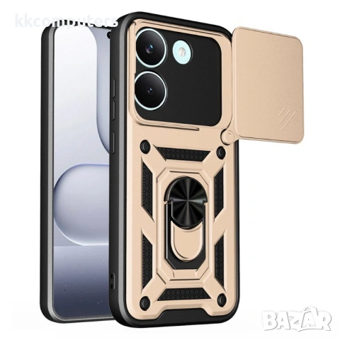 Калъф за Xiaomi Poco X8 Pro 5G с Капаче за Камера и Стойка - PC+TPU, Военна защита, 7 цвята, снимка 3 - Калъфи, кейсове - 54124945