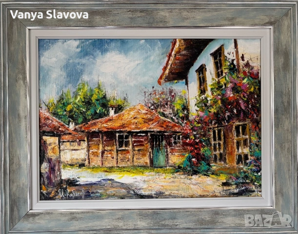 “Китна Жеравна” - маслена картина, с рамка, снимка 2 - Картини - 54400868