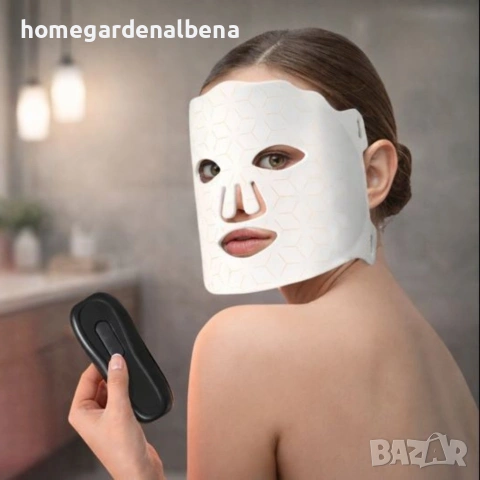 LED маска за лице с 7 цвята – фототерапия у дома + дистанционно, снимка 2 - Козметика за лице - 54166546