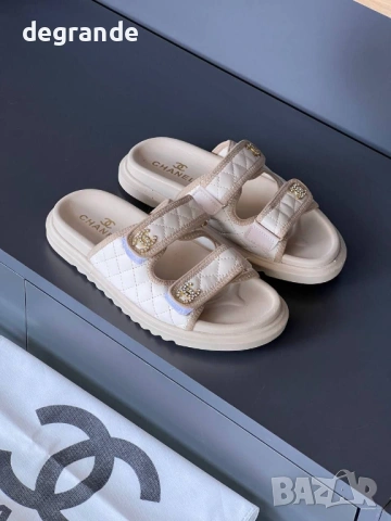 🎀Дамски Чехли 💫Chanel💫 Бяло Черно Кафяво