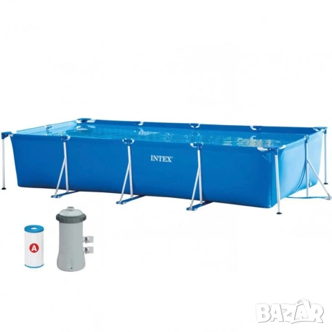 Сглобяем басейн Intex Rectangular Frame 28274NP, правоъгълен, 450 x 220 x 84 см , снимка 3 - Басейни и аксесоари - 55248675