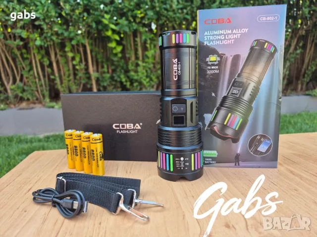 Супер силен LED фенер COBA CB-802-1,3000m, снимка 13 - Екипировка - 55378725