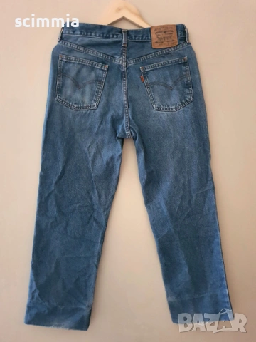 Мъжки дънки W33 L34 (размер M) Levi’s 630 Vintage оранжев етикет с прав крачол сини, снимка 3 - Дънки - 54661944