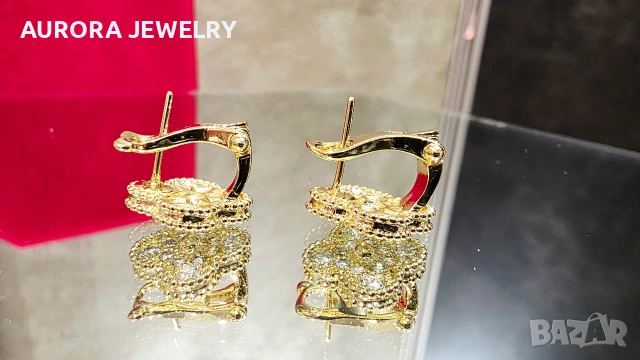 Van Cleef & Arpels VCA Gold Diamonds Vintage Alhambra Clips Clover Дамски Обеци, снимка 5 - Обеци - 54639113