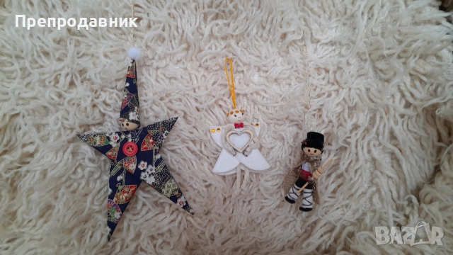 Ръчно изработени текстилни висулки - Ангелче, Звездичка и Коледарче