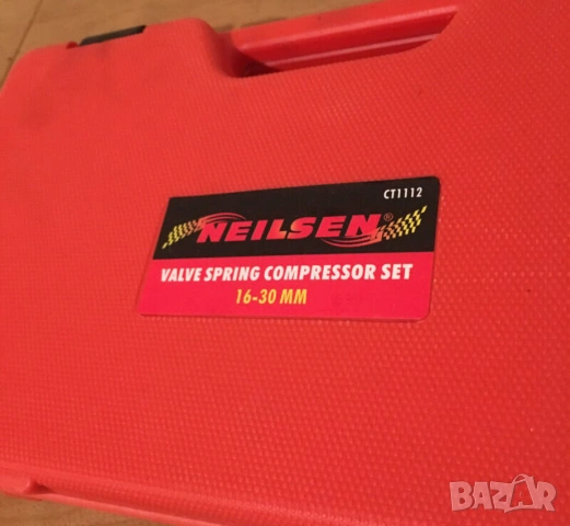 Оригинал NEILSEN Английски К-т 10-в-1 СКОБА за Пружини Ø16-30мм Клапани Двигател Бензин Дизел БАРТЕР, снимка 4 - Куфари с инструменти - 54139576