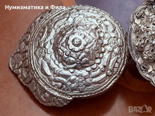 Сребърни момински пафти с филигран от Карлово/ Дъбене, снимка 4 - Антикварни и старинни предмети - 54740739