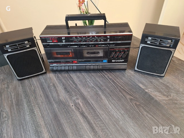 Стерео радиокасетофон Sharp WF-340E (BK). Всичко работи, като нов., снимка 3 - Радиокасетофони, транзистори - 54639220