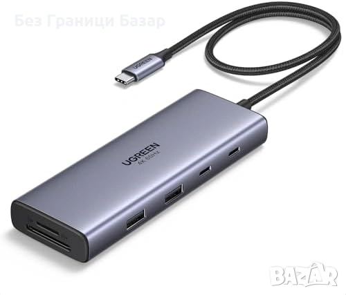 Нов UGREEN Revodok USB-C Хъб 9в1 Два Монитора 4K 60Hz SD TF PD 100W Четец SD TF Карти Докинг Станция, снимка 9 - Друга електроника - 54723915