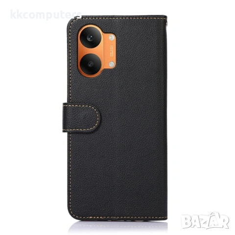 KHAZNEH Кожен Калъф за Xiaomi Poco X8 Pro Max 5G - Личи текстура, RFID защита, С ремък, 4 цвята, снимка 10 - Калъфи, кейсове - 54378724