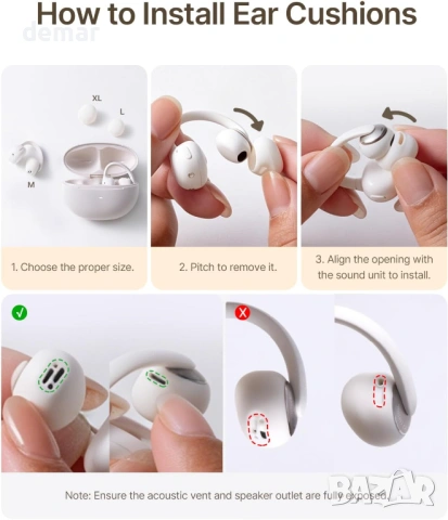 Baseus Безжични Open Ear слушалки, LDAC Hi-Res Audio, IP67, AI микрофон, 55 часа батерия, снимка 3 - Bluetooth слушалки - 54924159
