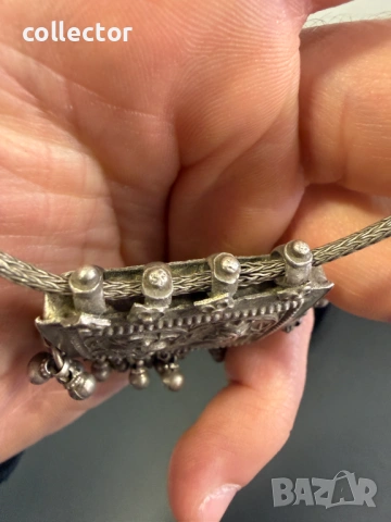 Сребърен индийски амулет / муска / мощохранилница. №8105, снимка 12 - Антикварни и старинни предмети - 54200023