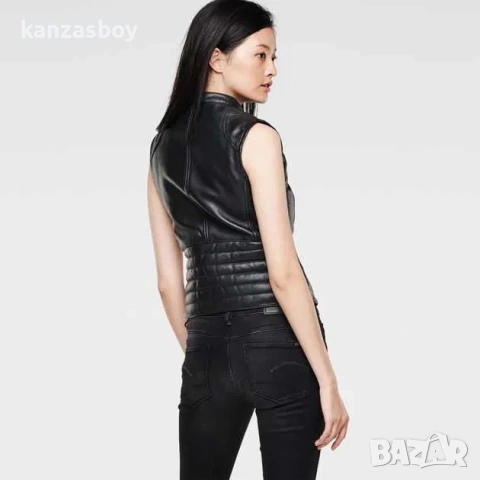 G-star 5620 Custom Zip Leather - дамски елек естествена кожа р-р М, снимка 3 - Елеци - 54380298