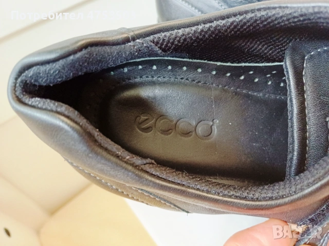 Черни обувки Ecco 40 естествена кожа , снимка 4 - Дамски ежедневни обувки - 54368082