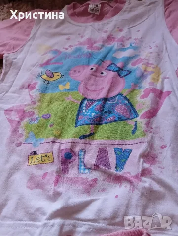 Памучна детска пижама с къс ръкав Peppa Pig , снимка 2 - Детски пижами - 55424065