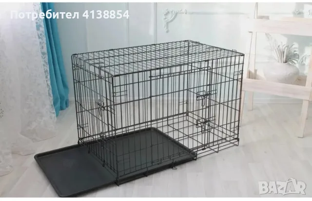 Продавам сгъваема метална клетка , снимка 2 - За кучета - 55417043