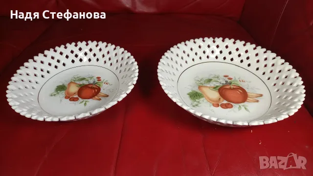 Китайски чинии за мезета, рязан порцелан 4 бр по два размера, два вида, снимка 7 - Чинии - 55442308