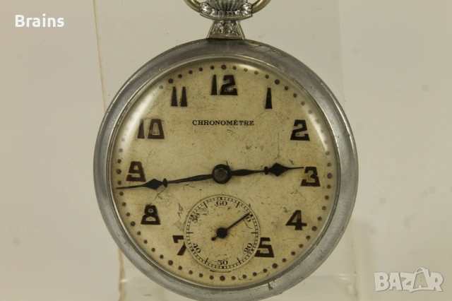 Стар Швейцарски Джобен Часовник Chronometre, снимка 3 - Джобни - 54778080