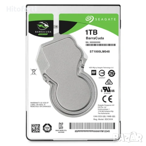 Хард диск за лаптоп Seagate BarraCuda® 1TB, 5400rpm, 128MB cache, SATA III