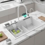 Умна кухненска мивка с изтеглящ се кран – LED дисплей, водопад, филтрирана вода , снимка 1