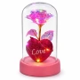 Светеща роза в купол LOVE – романтичен подарък с LED светлини, снимка 3