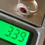Сребърен пръстен с гранат и позлата., снимка 4