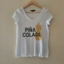 Vero Moda бяла тениска “Piña Colada” с пайети размер S, снимка 2