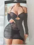 L/XL Черна прозрачна,еластична рокля с ръкавици и прашка , снимка 4