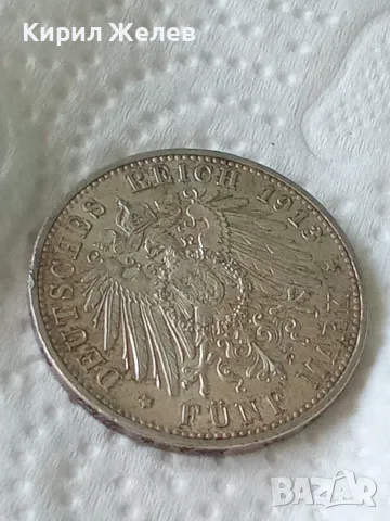 Сребърна монета 5 марки 1913 година 42459, снимка 3 - Нумизматика и бонистика - 55453926