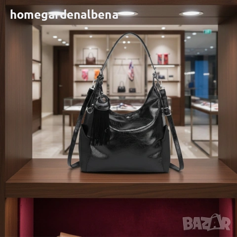 Дамска чанта с висулка и странични джобове – 7 цвята, стилна и удобна, снимка 5 - Чанти - 54166785