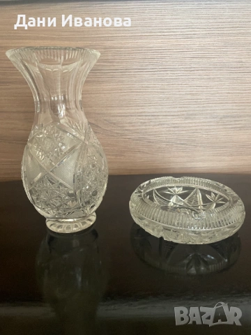 КРИСТАЛНА ВАЗА И ПЕПЕЛНИК, снимка 4 - Вази - 54438483