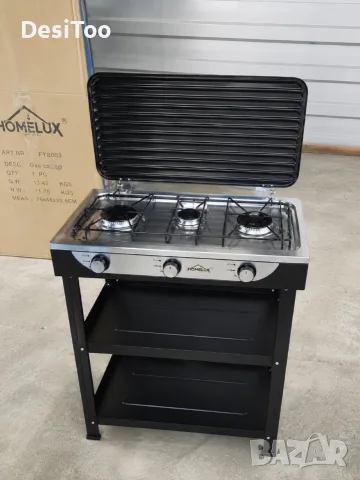 ❗️ПРОМОЦИЯ❗️ Газова печка HOMELUX с 3 горелки , снимка 2 - Котлони - 55149424