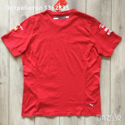 за феновете на FERRARI и FORMULA 1  : НОВА оригинална червена тениска Puma x  /  Ferrari размер XXL , снимка 9 - Тениски - 54556182