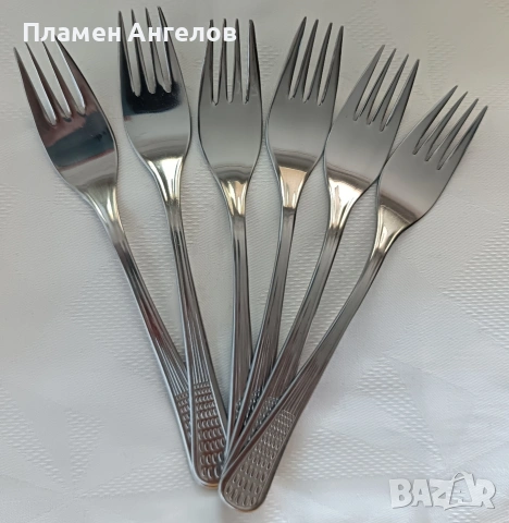 Вилици 6 броя "Петко Денев" Габрово 17.7см.Среден прибор. , снимка 4 - Прибори за хранене, готвене и сервиране - 55095383