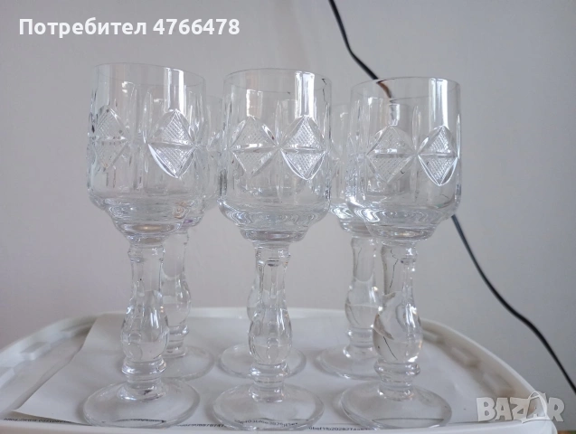 стари български кристални чаши стар кристал 2 модела 