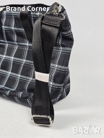 Нова дамска чанта Gerry Weber – черно-бяло каре, с дълга дръжка, снимка 4 - Чанти - 54350737