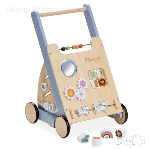 Проходилка и играчка за бутане Hauck Learn to Walk Дървена, с активити център

, снимка 2 - Проходилки - 55420164
