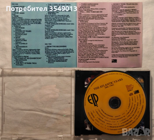 CD / ЦД компакт диск - Emerson, Lake & Palmer - 1992 - The Atlantic Years [2 CD] двоен диск, снимка 4 - CD дискове - 54483428