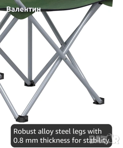 Комплект от 2 сгъваеми къмпинг стола SONGMICS, снимка 4 - Къмпинг мебели - 55103228