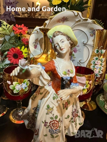 👗 Sitzendorf Germany circa 1921–1927 – „Тиролката“ порцеланова фигура 24 см, снимка 11 - Колекции - 54026234