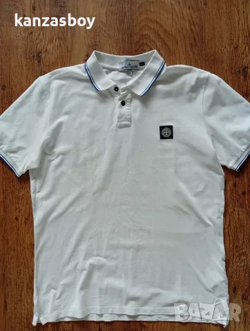 Stone Island Contrasting trimmed pique polo - мъжка тениска р-р XXL, снимка 3 - Тениски - 55678093